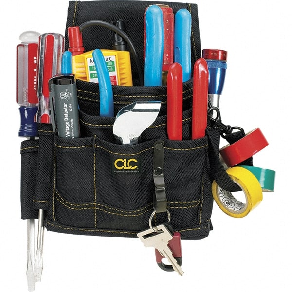 Tool Pouch: 9 Pockets, Polyester, Black MPN:1503