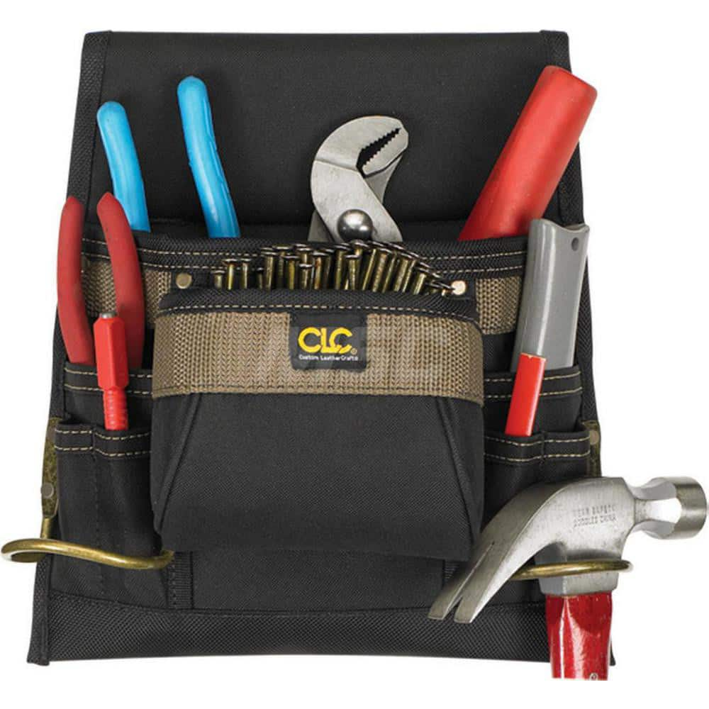 Tool Bag: 8 Pockets, Polyester, Black MPN:1823