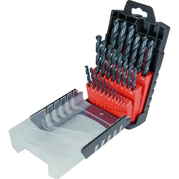 Drill Bit Set: Jobber Length Drill Bits, 25 Pc, 0.0394