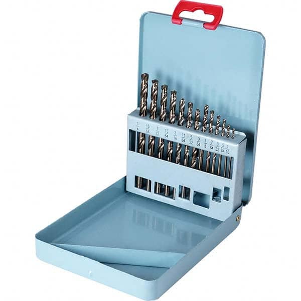 Drill Bit Set: Jobber Length Drill Bits, 13 Pc, 0.0625