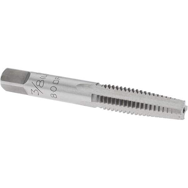 Straight Flute Tap: 3/8-16 UNC, 4 Flutes, Taper, Carbon Steel, Bright/Uncoated MPN:C69425