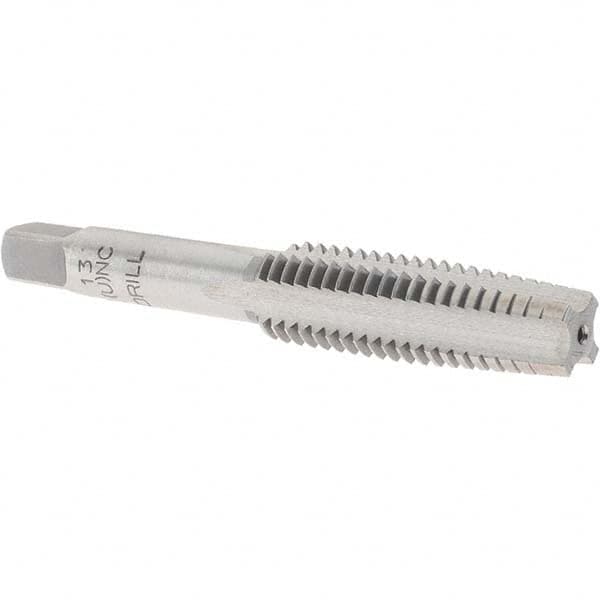 Straight Flute Tap: 1/2-13 UNC, 4 Flutes, Taper, Carbon Steel, Bright/Uncoated MPN:C69441