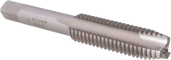 Spiral Point Tap: 1/2-13 UNC, 3 Flutes, Plug, High Speed Steel, Bright Finish MPN:C62164