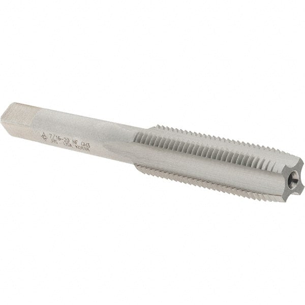 Straight Flute Tap: 7/16-20 UNF, 4 Flutes, Plug, High Speed Steel, Bright/Uncoated MPN:C62058