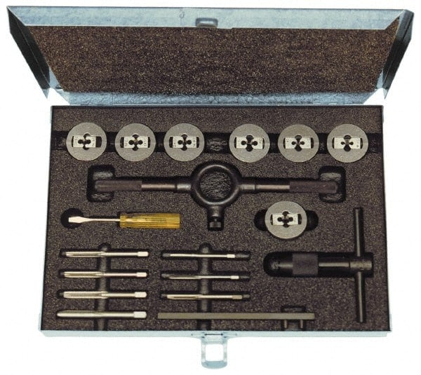 Tap & Die Set: 1/4-20 to 1/2-13 Taps, 1/4-20 to 1/2-13 Dies, UNC MPN:C00518