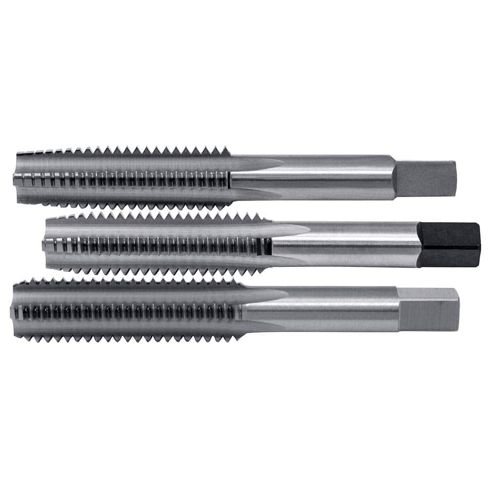 Tap Set: #10-24 UNC, 4 Flute, Bottoming Plug & Taper, High Speed Steel, Bright Finish MPN:C62020