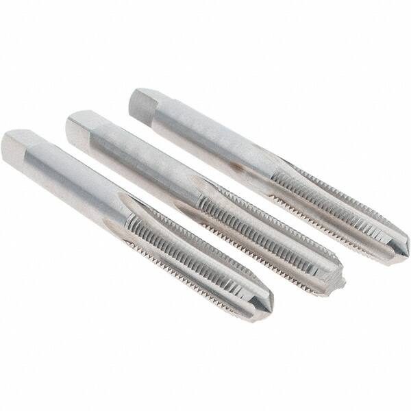 Tap Set: 1/4-20 UNF, 4 Flute, Bottoming Plug & Taper, High Speed Steel, Bright Finish MPN:C62036