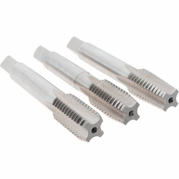 Tap Set: 5/8-11 UNC, 4 Flute, Bottoming Plug & Taper, High Speed Steel, Bright Finish MPN:C62080