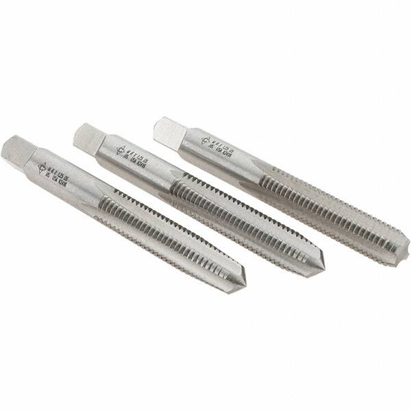 Tap Set: M8 Metric, 4 Flute, Bottoming Plug & Taper, High Speed Steel, Bright Finish MPN:C63232