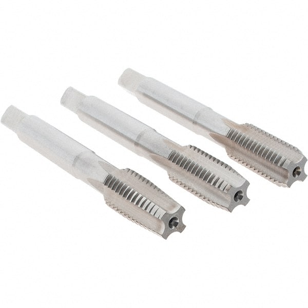 Tap Set: M12 x 1.75 Metric, 4 Flute, Bottoming Plug & Taper, High Speed Steel, Bright Finish MPN:C63240