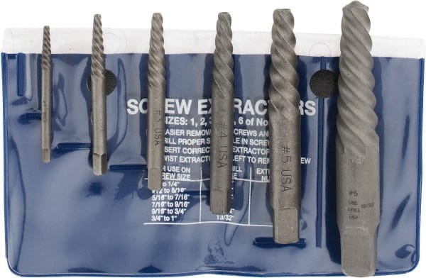 Spiral Flute Screw Extractor: 6 Pc MPN:C00907