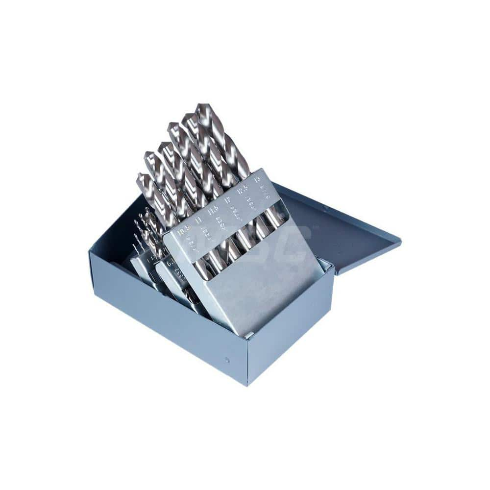 Drill Bit Set: Jobber Length Drill Bits, 25 Pc, 0.0394