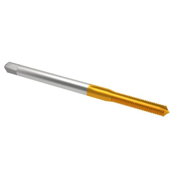 Spiral Point Tap: #4-40, UNC, 2 Flutes, Plug, 2B/3B, High Speed Steel, TiN Finish MPN:C55296