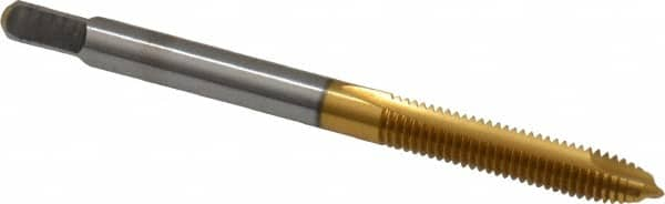 Spiral Point Tap: #8-36, UNF, 2 Flutes, Plug, 2B/3B, High Speed Steel, TiN Finish MPN:C55306