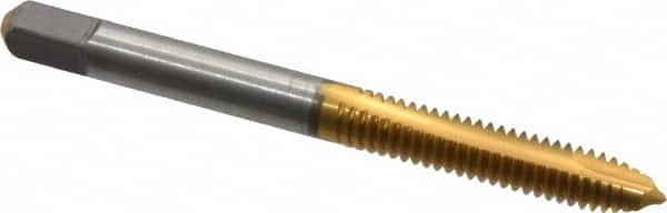 Spiral Point Tap: #12-24, UNC, 2 Flutes, Plug, 2B/3B, High Speed Steel, TiN Finish MPN:C55312