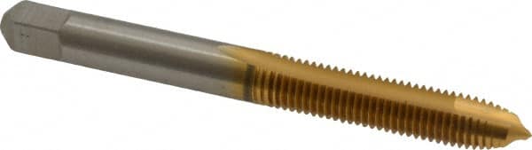 Spiral Point Tap: 1/4-28, UNF, 2 Flutes, Plug, 3B, High Speed Steel, TiN Finish MPN:C55318