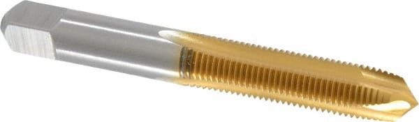 Spiral Point Tap: 3/8-24, UNF, 3 Flutes, Plug, 3B, High Speed Steel, TiN Finish MPN:C55326