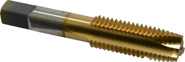 Spiral Point Tap: 3/4-10, UNC, 3 Flutes, Plug, 2B, High Speed Steel, TiN Finish MPN:C55338