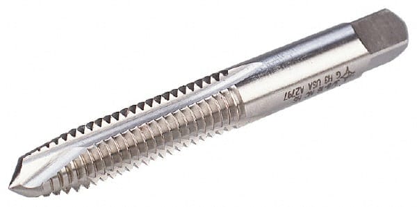 Spiral Point Tap: 1/4-20, UNC, 2 Flutes, Plug, 2B, High Speed Steel, Bright Finish MPN:C57127