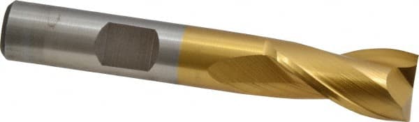 Square End Mill: 7/16'' Dia, 13/16'' LOC, 3/8'' Shank Dia, 2-11/16'' OAL, 2 Flutes, Cobalt MPN:C32517