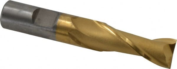 Square End Mill: 5/8'' Dia, 1-5/16'' LOC, 5/8'' Shank Dia, 3-3/4'' OAL, 2 Flutes, Cobalt MPN:C32522