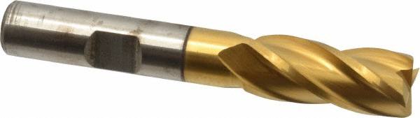 Square End Mill: 7/16'' Dia, 1'' LOC, 3/8'' Shank Dia, 2-11/16'' OAL, 4 Flutes, Cobalt MPN:C32593