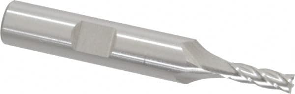 Square End Mill: 5/32'' Dia, 1/2'' LOC, 3/8'' Shank Dia, 2-3/8'' OAL, 4 Flutes, High Speed Steel MPN:C33142