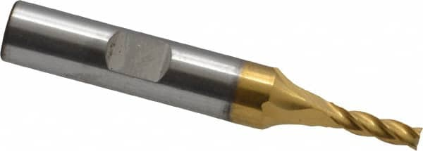 Square End Mill: 9/64'' Dia, 1/2'' LOC, 3/8'' Shank Dia, 2-3/8'' OAL, 4 Flutes, High Speed Steel MPN:C33188