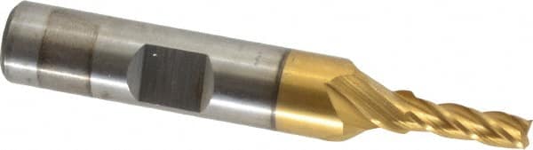 Square End Mill: 5/32'' Dia, 1/2'' LOC, 3/8'' Shank Dia, 2-3/8'' OAL, 4 Flutes, High Speed Steel MPN:C33189