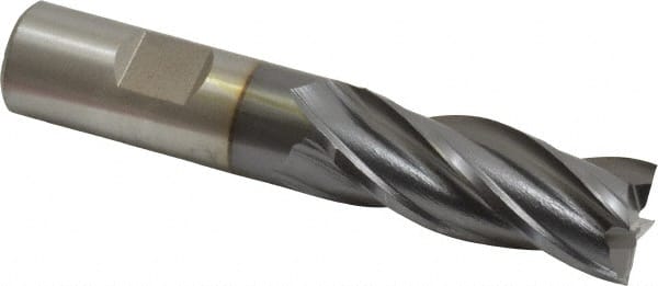 Square End Mill: 25/32'' Dia, 1-7/8'' LOC, 3/4'' Shank Dia, 4-1/8'' OAL, 4 Flutes, High Speed Steel MPN:C33278