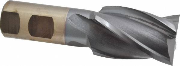 Square End Mill: 1-3/8'' Dia, 2'' LOC, 1'' Shank Dia, 4-1/2'' OAL, 4 Flutes, High Speed Steel MPN:C33296