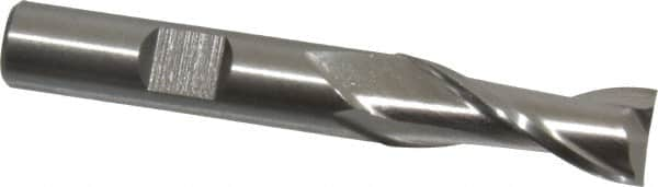 Square End Mill: 13/32'' Dia, 13/16'' LOC, 3/8'' Shank Dia, 2-11/16'' OAL, 2 Flutes, High Speed Steel MPN:C33742