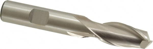 Square End Mill: 17/32'' Dia, 1-1/8'' LOC, 1/2'' Shank Dia, 3-3/8'' OAL, 2 Flutes, High Speed Steel MPN:C33748