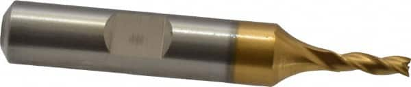 Square End Mill: 1/8'' Dia, 3/8'' LOC, 3/8'' Shank Dia, 2-5/16'' OAL, 3 Flutes, High Speed Steel MPN:C39669