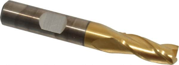 Square End Mill: 5/16'' Dia, 3/4'' LOC, 3/8'' Shank Dia, 2-1/2'' OAL, 3 Flutes, High Speed Steel MPN:C39675