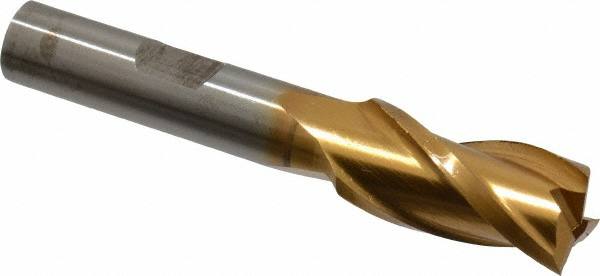 Square End Mill: 1/2'' Dia, 1'' LOC, 3/8'' Shank Dia, 2-11/16'' OAL, 3 Flutes, High Speed Steel MPN:C39681