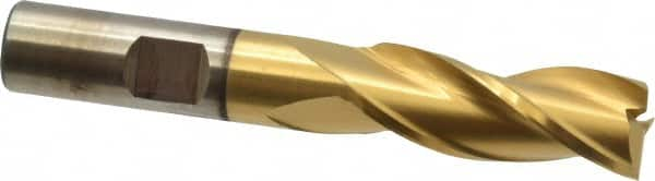 Square End Mill: 9/16'' Dia, 1-3/8'' LOC, 1/2'' Shank Dia, 3-3/8'' OAL, 3 Flutes, High Speed Steel MPN:C39683