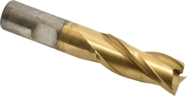 Square End Mill: 11/16'' Dia, 1-5/8'' LOC, 5/8'' Shank Dia, 3-1/4'' OAL, 3 Flutes, High Speed Steel MPN:C39685