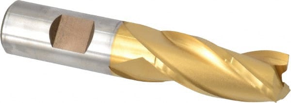 Square End Mill: 3/4'' Dia, 1-5/8'' LOC, 3/4'' Shank Dia, 3-7/8'' OAL, 3 Flutes, High Speed Steel MPN:C39686