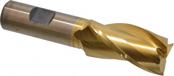 Square End Mill: 1'' Dia, 1-7/8'' LOC, 3/4'' Shank Dia, 4-1/8'' OAL, 3 Flutes, High Speed Steel MPN:C39690