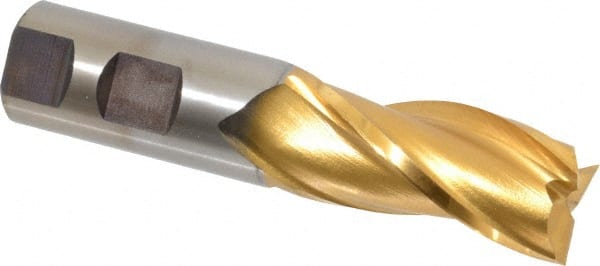 Square End Mill: 1'' Dia, 2'' LOC, 1'' Shank Dia, 4-1/2'' OAL, 3 Flutes, High Speed Steel MPN:C39691