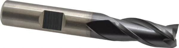 Square End Mill: 3/8'' Dia, 3/4'' LOC, 3/8'' Shank Dia, 2-1/2'' OAL, 3 Flutes, High Speed Steel MPN:C39708