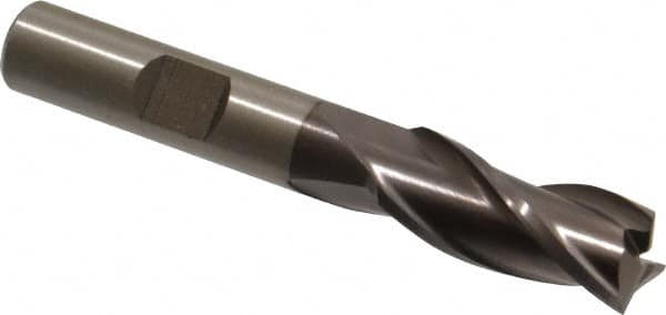 Square End Mill: 7/16'' Dia, 1'' LOC, 3/8'' Shank Dia, 2-11/16'' OAL, 3 Flutes, High Speed Steel MPN:C39710