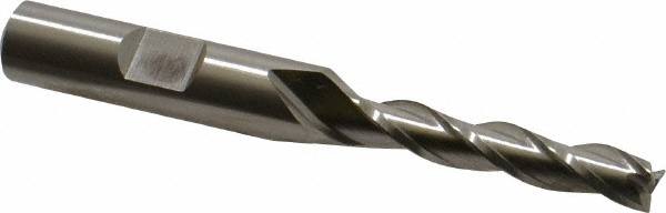 Square End Mill: 1/4'' Dia, 1-1/4'' LOC, 3/8'' Shank Dia, 3-1/16'' OAL, 3 Flutes, High Speed Steel MPN:C39733