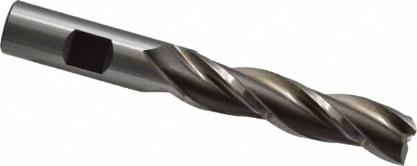 Square End Mill: 5/8'' Dia, 2-1/2'' LOC, 5/8'' Shank Dia, 4-5/8'' OAL, 3 Flutes, High Speed Steel MPN:C39742