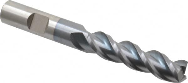 Square End Mill: 1/2'' Dia, 2'' LOC, 1/2'' Shank Dia, 4'' OAL, 3 Flutes, Powdered Metal MPN:C40079