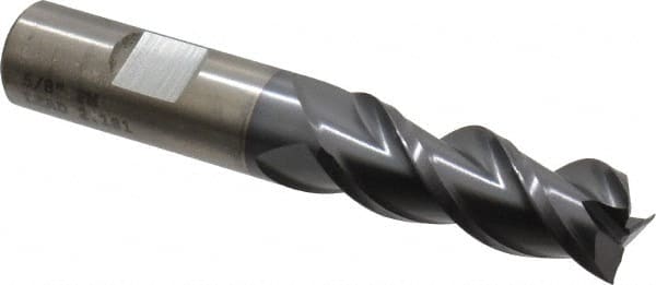 Square End Mill: 5/8'' Dia, 1-5/8'' LOC, 5/8'' Shank Dia, 3-7/8'' OAL, 3 Flutes, Powdered Metal MPN:C40083