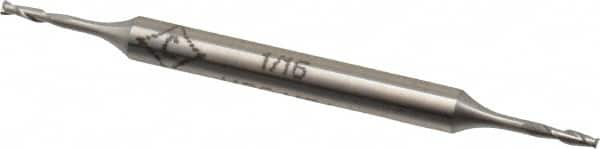 Square End Mill: 1/16'' Dia, 7/32'' LOC, 3/16'' Shank Dia, 2-1/2'' OAL, 2 Flutes, High Speed Steel MPN:C41070