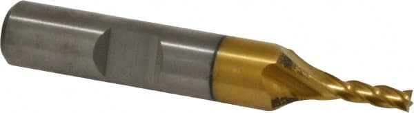 Square End Mill: 1/8'' Dia, 3/8'' LOC, 3/8'' Shank Dia, 2-5/16'' OAL, 4 Flutes, High Speed Steel MPN:C41520