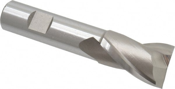 Square End Mill: 1'' Dia, 1-1/2'' LOC, 3/4'' Shank Dia, 4-1/8'' OAL, 2 Flutes, High Speed Steel MPN:C41642